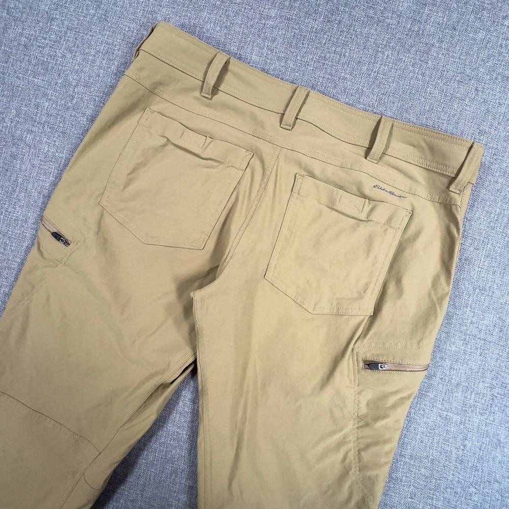 Eddie Bauer Guide Pro Pants Mens 38x32 (Fits as 38x31) Tan Stretch Hiking Travel - Picture 12 of 12